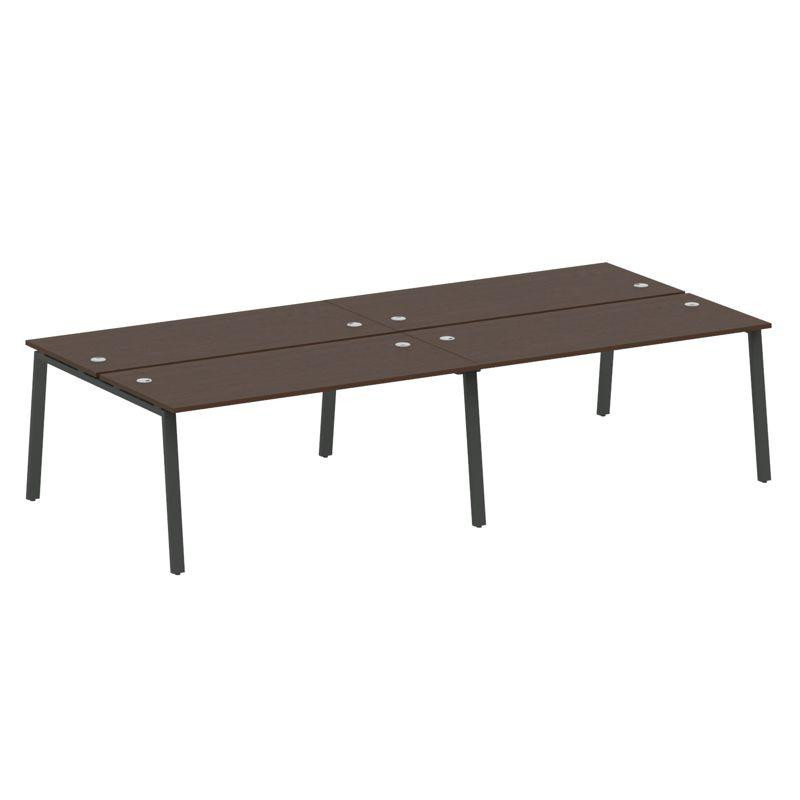 Metal System Рабочая станция на 4 места на А-образном м/к БА.СМ-4.4 Венге Цаво/Металл Антрацит 3200*