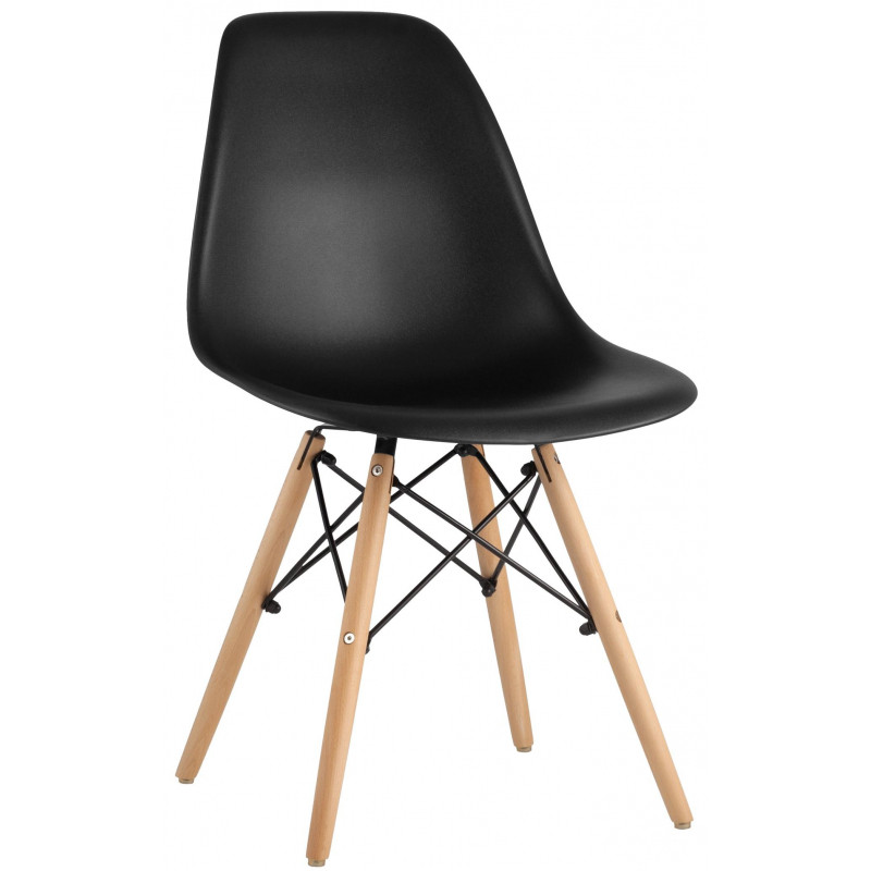 Стул для столовых SG_Eames черный PP, деревянные ножки