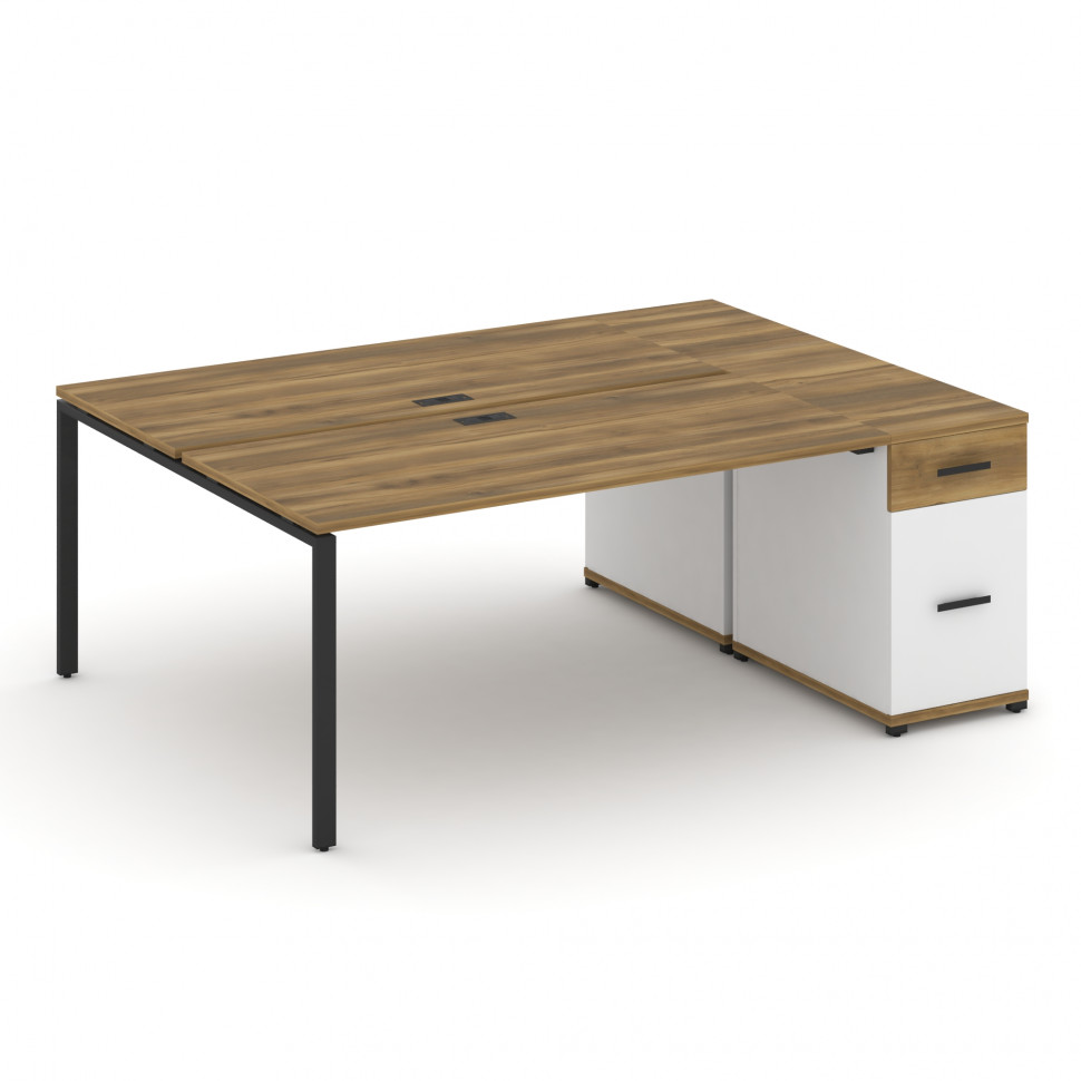 Concept Рабочая станция с 1 опорной тумбой CN.DRS-408 B Сандал Янтарный/Белый Бриллиант/Металл Черны Concept Рабочая станция с 1 опорной тумбой CN.DRS-408 B Сандал Янтарный/Белый Бриллиант/Металл Черны