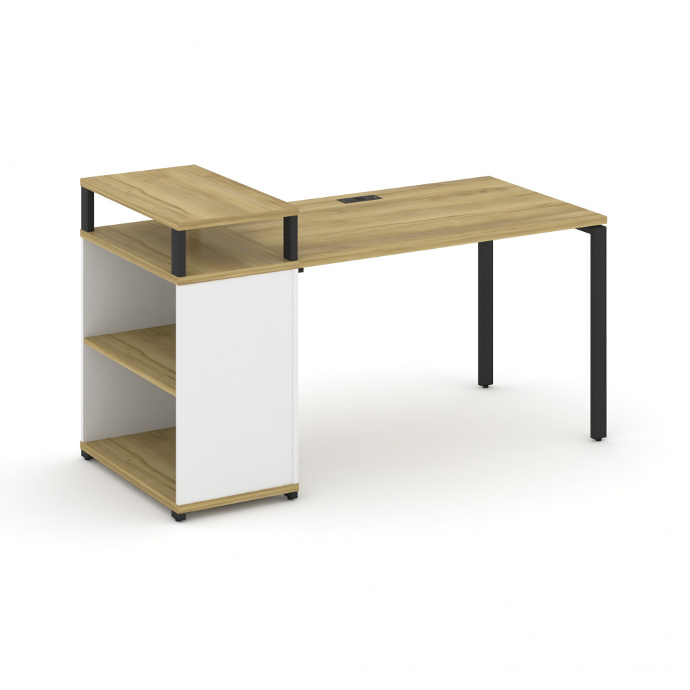 Concept Стол рабочий с опорным стеллажом с верх. горизонтом CN.SP-206 Дуб Винченцо/Белый Бриллиант/ Concept Стол рабочий с опорным стеллажом с верх. горизонтом CN.SP-206 Дуб Винченцо/Белый Бриллиант/