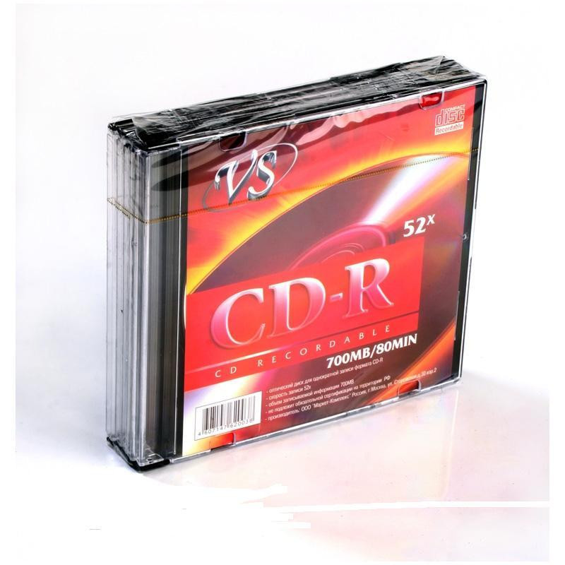 Носители информации CD-R, 52x, VS, Slim/5, VSCDRSL501 Носители информации CD-R, 52x, VS, Slim/5, VSCDRSL501