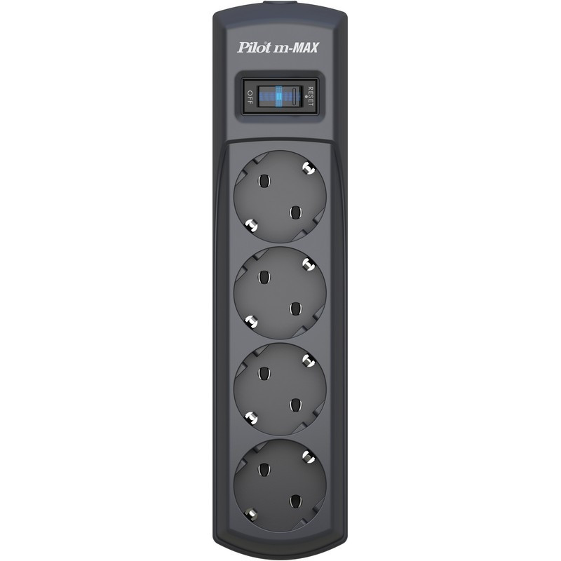 Сетевой фильтр PILOT m MAX (4/5м/16А/150Дж/темн.серый)