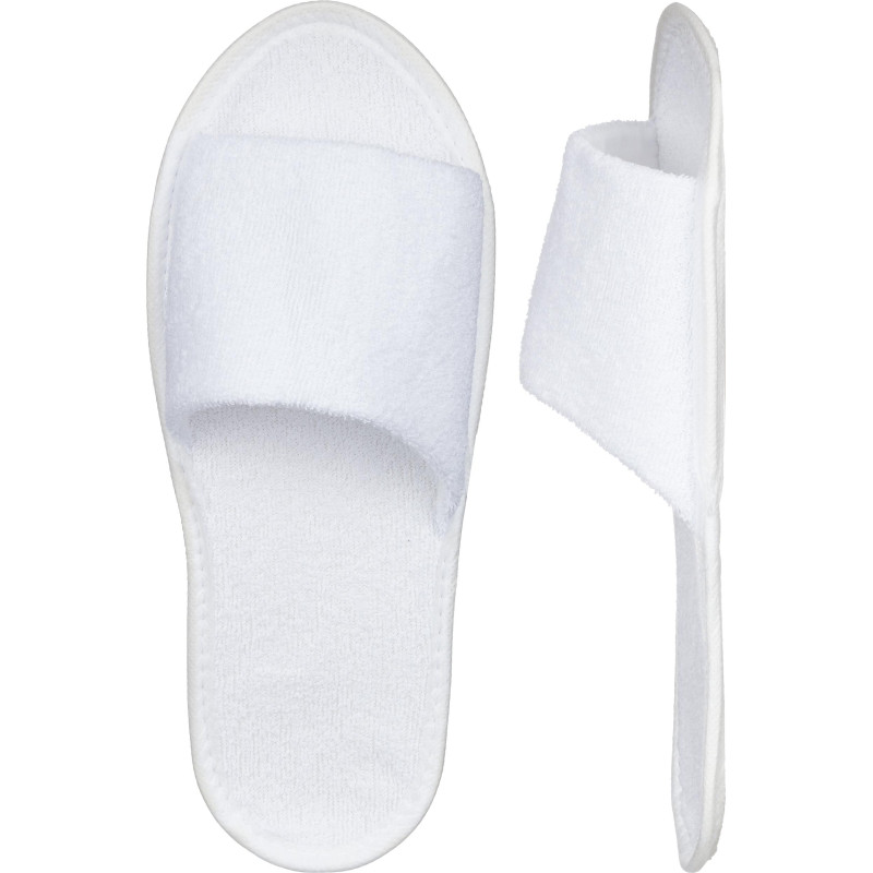 Тапочки одноразовые махровые с откр. мысом, подошва ЭВА 2,5мм,бел 150пар/уп