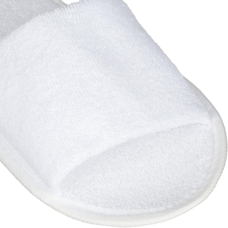 Тапочки одноразовые махровые с откр. мысом, подошва ЭВА 2,5мм,бел 150пар/уп