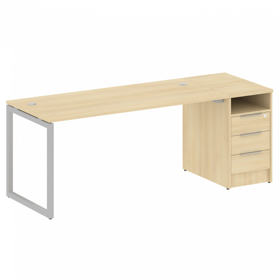 Metal System Quattro Рабочая станция с тумбой на О-образном м/к 40БО.РС-СТП-1.4 Акация Лорка/Металл Metal System Quattro Рабочая станция с тумбой на О-образном м/к 40БО.РС-СТП-1.4 Акация Лорка/Металл