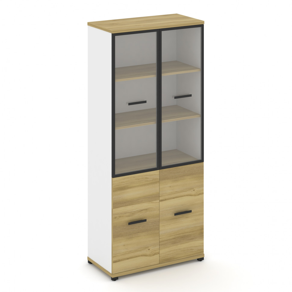 Concept Шкаф 1 широкая секция, 5 ниш CN.STS-512 RPB B Дуб Винченцо/Белый Бриллиант/Металл Черный/Про