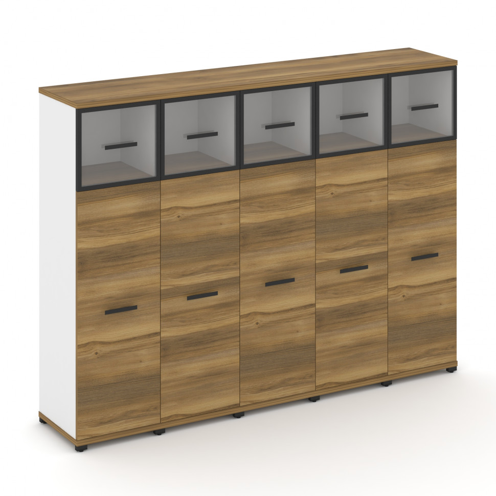 Concept Шкаф 5 узких секций, 4 ниши CN.STU-454 RPB B Сандал Янтарный/Белый Бриллиант/Металл Черный/П