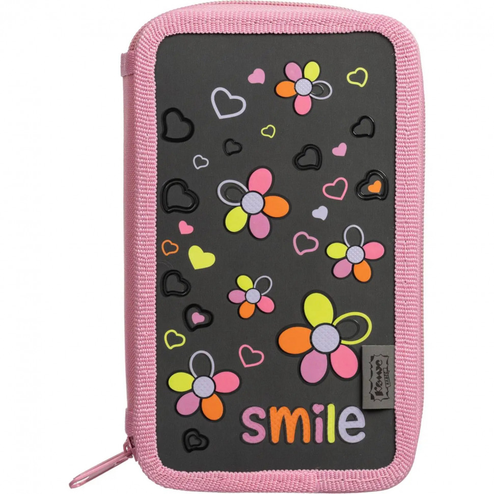 Пенал Smile 2 отд., ламинат, выборочный лак, 190x110 мм, ПКК 11-19 Пенал Smile 2 отд., ламинат, выборочный лак, 190x110 мм, ПКК 11-19