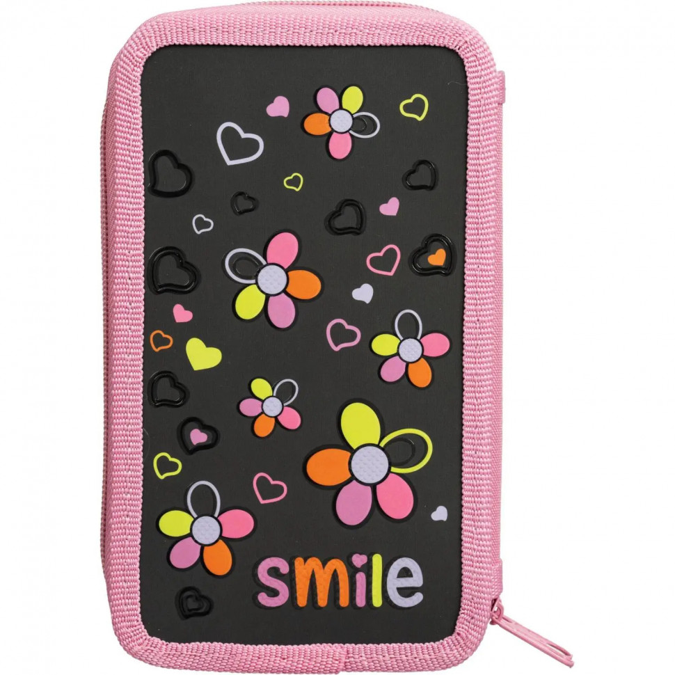 Пенал Smile 2 отд., ламинат, выборочный лак, 190x110 мм, ПКК 11-19 Пенал Smile 2 отд., ламинат, выборочный лак, 190x110 мм, ПКК 11-19