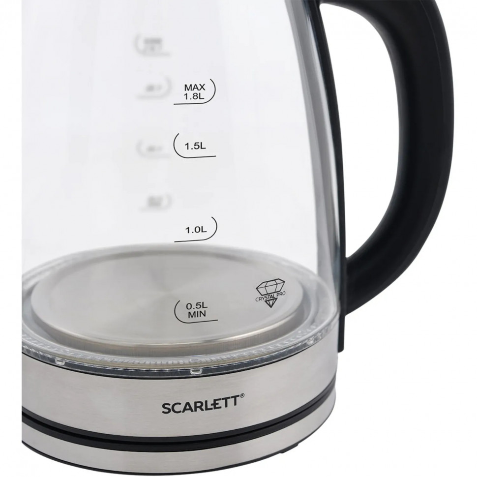 Чайник Scarlett SC-EK27G35, 1800Вт, 1.8л, стекло/сталь