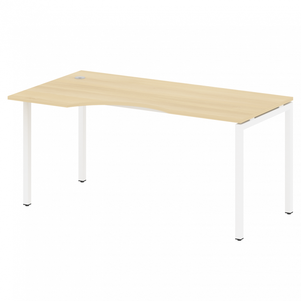 Metal System Quattro Стол криволинейный левый на П-образном м/к 40БП.СА-1 (L) Акация Лорка/Металл Бе