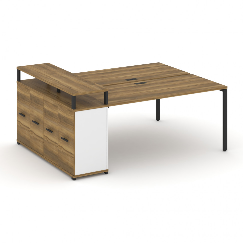 Concept Рабочая станция с опорным распаш. шкафом с верх. горизонтом  CN.DRS-224 B Сандал Янтарный/Бе