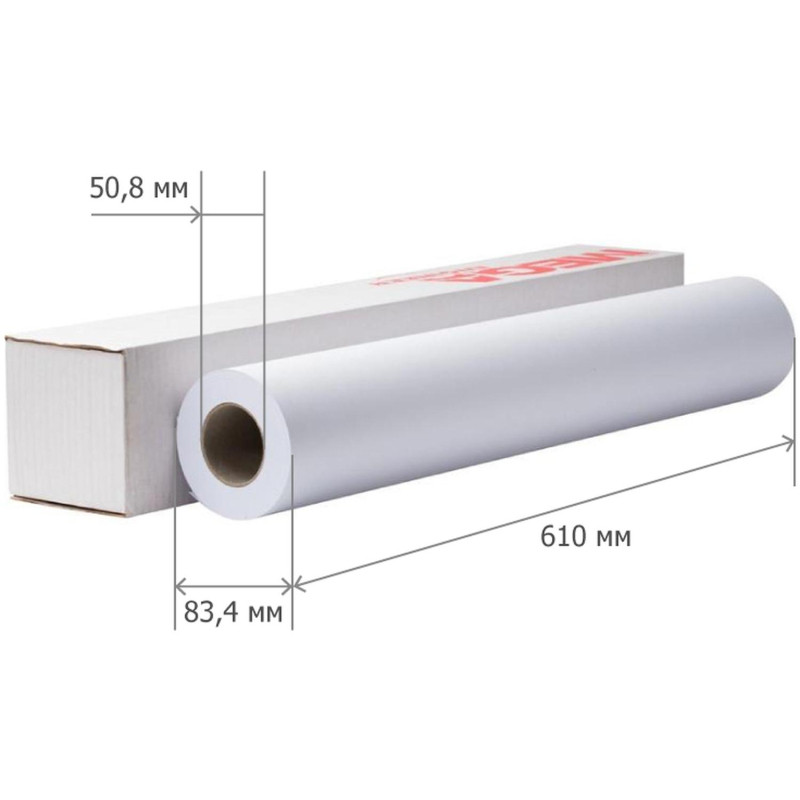 Бумага широкоформатная Bright white 80г 610ммх30м 50,8мм