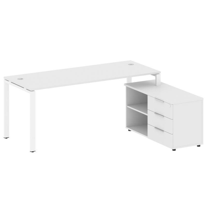 Metal System Рабочая станция с тумбой на П-образном м/к БП.РС-СТС-2.5 (R) Белый/Металл Белый 1900*15 Metal System Рабочая станция с тумбой на П-образном м/к БП.РС-СТС-2.5 (R) Белый/Металл Белый 1900*15