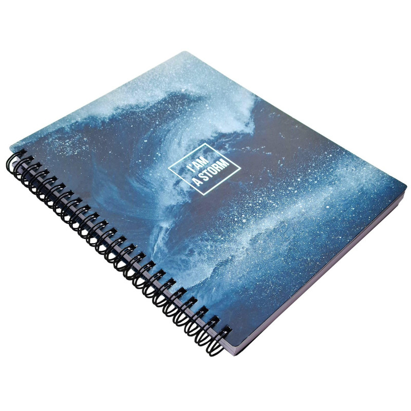 Тетрадь общая BeSmart А5 120л. клетка спираль мягк пер. Storm волнаN1931