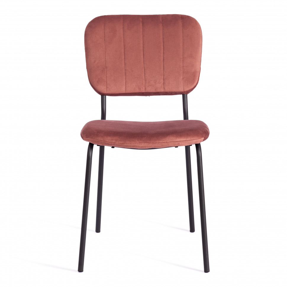 Стул CAROL (mod. UC06) / 1 шт. в упаковке металл, вельвет, 45 х 56 х 82 см, Coral (коралловый) HLR44 / черный