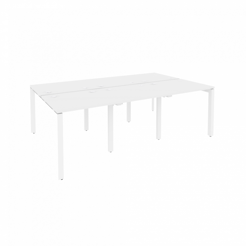 Onix Рабочая станция на П-образном м/к O.MP-D.RS-6.0.7 Белый Бриллиант/Металл Белый 2340*1475*750