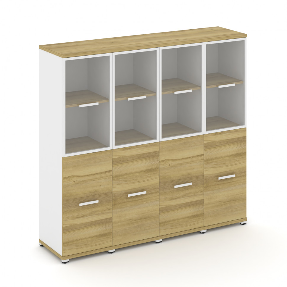 Concept Шкаф 4 узкие секции, 4 ниши CN.STU-442 RPW W Дуб Винченцо/Белый Бриллиант/Металл Белый/Прозр Concept Шкаф 4 узкие секции, 4 ниши CN.STU-442 RPW W Дуб Винченцо/Белый Бриллиант/Металл Белый/Прозр