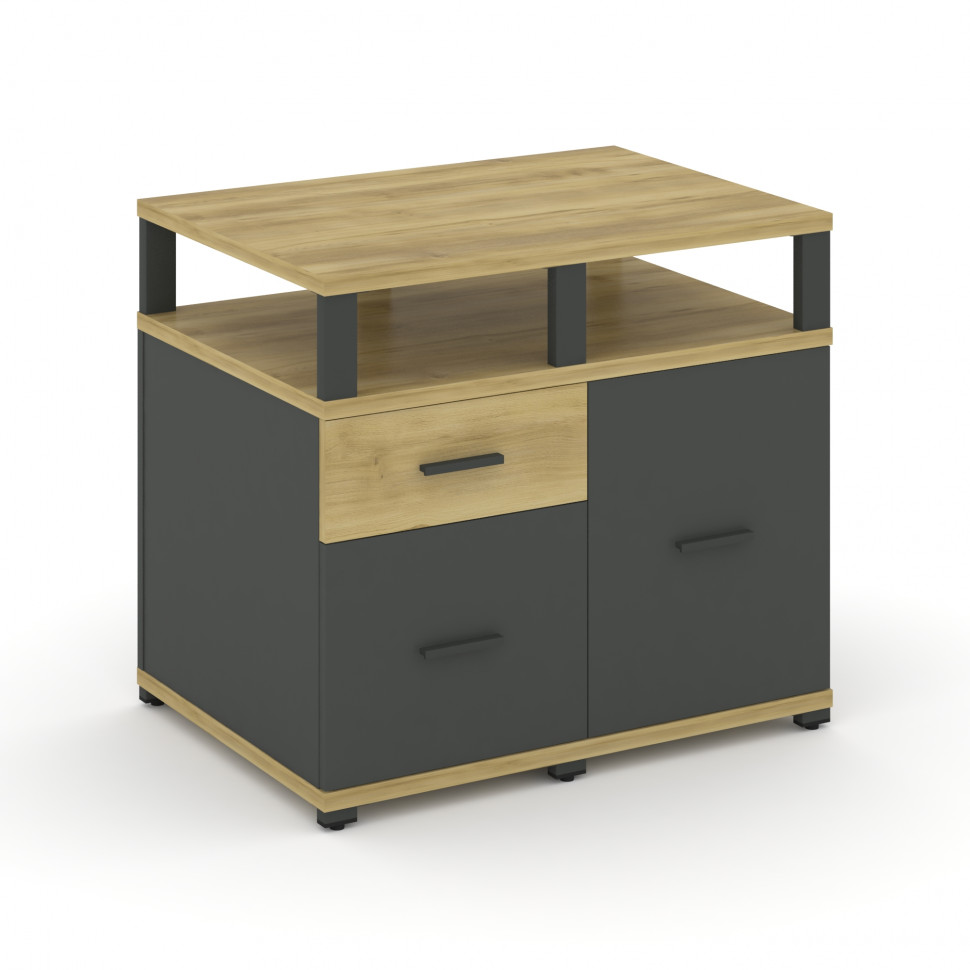 Concept Тумба приставная сервисная с надставкой широкой CN.TSR-003 A Дуб Винченцо/Антрацит/Металл Ан