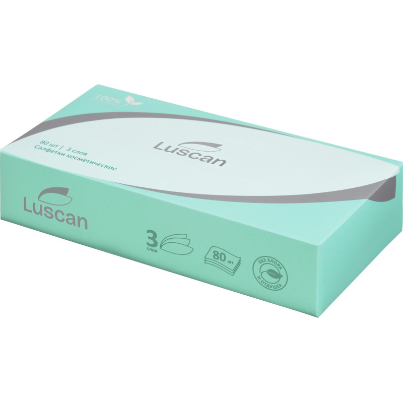 Салфетки косметические Luscan 3сл 80шт/уп белые Салфетки косметические Luscan 3сл 80шт/уп белые
