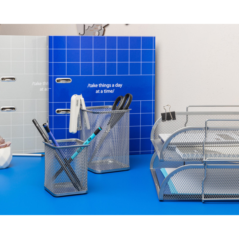 Лоток горизонтальный для бумаг Attache 83x340x268мм металл сетка серебр