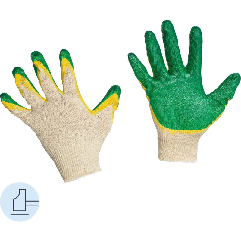 Перчатки защитные трикотажные двойн латексн заливк 13кл 200пар/уп(37-38гр)