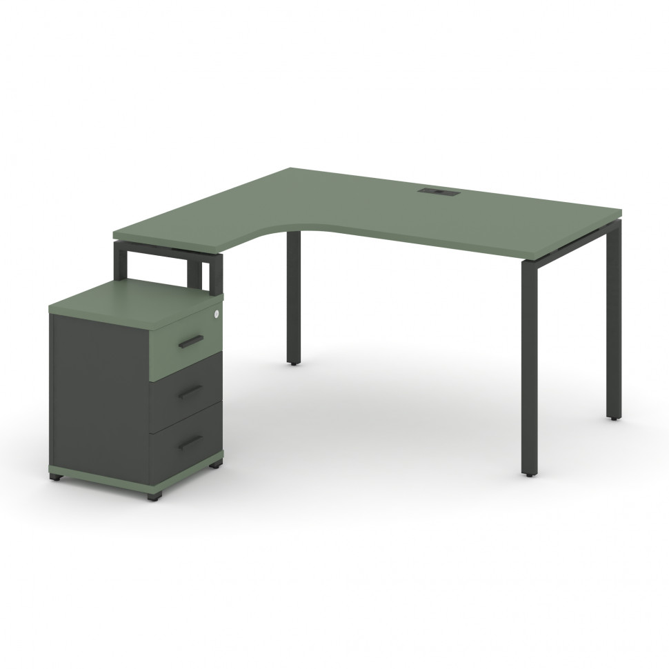 Concept Стол эргономичный с опорной тумбой CN.SA-307(L) A Кобо/Антрацит/Металл Антрацит 1580*1180/15 Concept Стол эргономичный с опорной тумбой CN.SA-307(L) A Кобо/Антрацит/Металл Антрацит 1580*1180/15