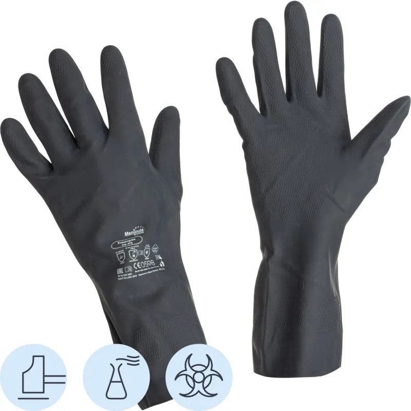 Перчатки защитные неопрен/интерлок черн ManipulaХИМОПРЕН(NPF09/CG973)р9-9,5