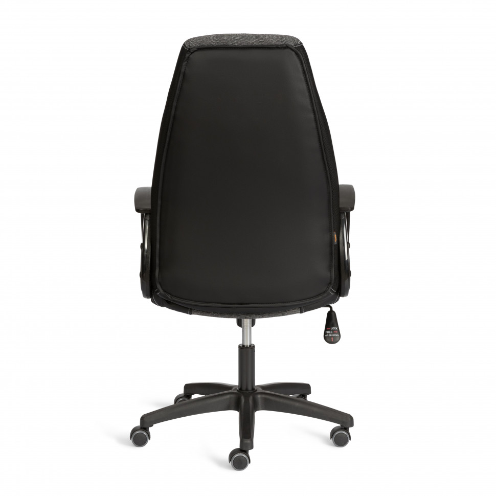 Кресло INTER (24) кож/зам/ткань, черный/серый, 36-6/207/TW-12/TW-11