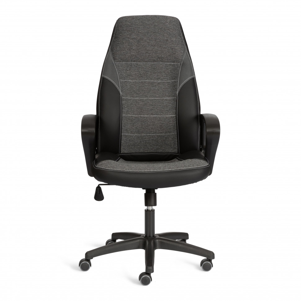 Кресло INTER (24) кож/зам/ткань, черный/серый, 36-6/207/TW-12/TW-11