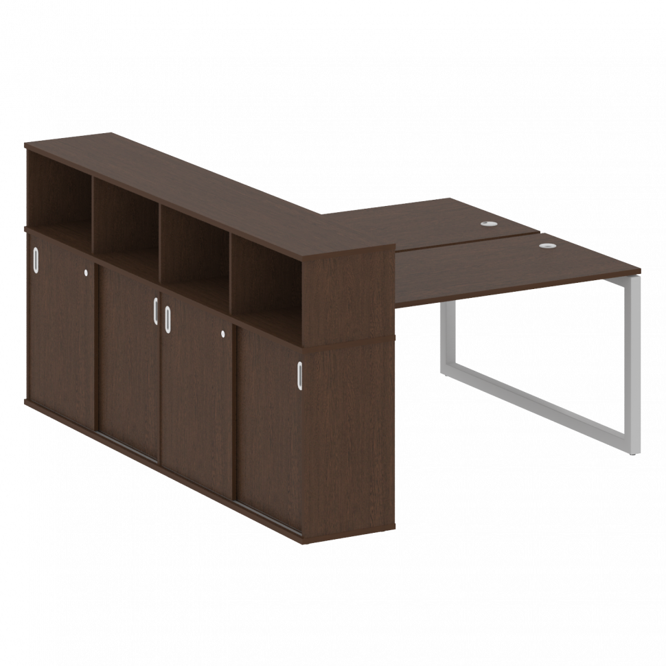 Metal System Quattro Рабочая станция с шкафом-купе на О-образном м/к 50БО.РС-СШК-4.3 Т Венге Цаво/Ме Metal System Quattro Рабочая станция с шкафом-купе на О-образном м/к 50БО.РС-СШК-4.3 Т Венге Цаво/Ме