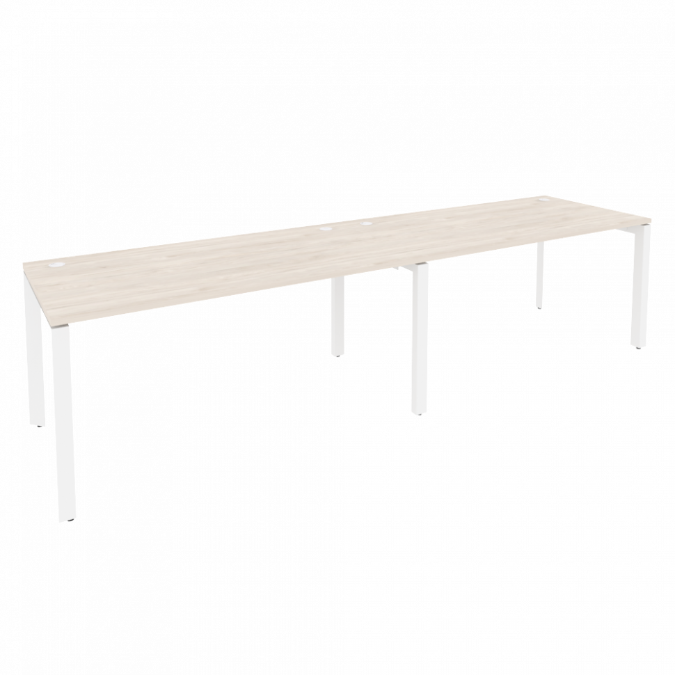 Onix Рабочая станция на П-образном м/к O.MP-RS-2.4.8 Денвер Светлый/Металл Белый 3160*800*750
