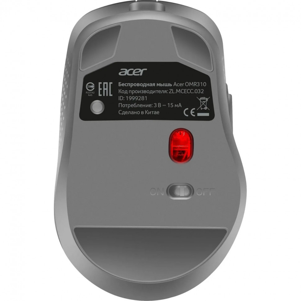 Мышь компьютерная Acer OMR310 1600dpi BT/Radio USB 7b(ZL.MCECC.032)тем-сер Мышь компьютерная Acer OMR310 1600dpi BT/Radio USB 7b(ZL.MCECC.032)тем-сер