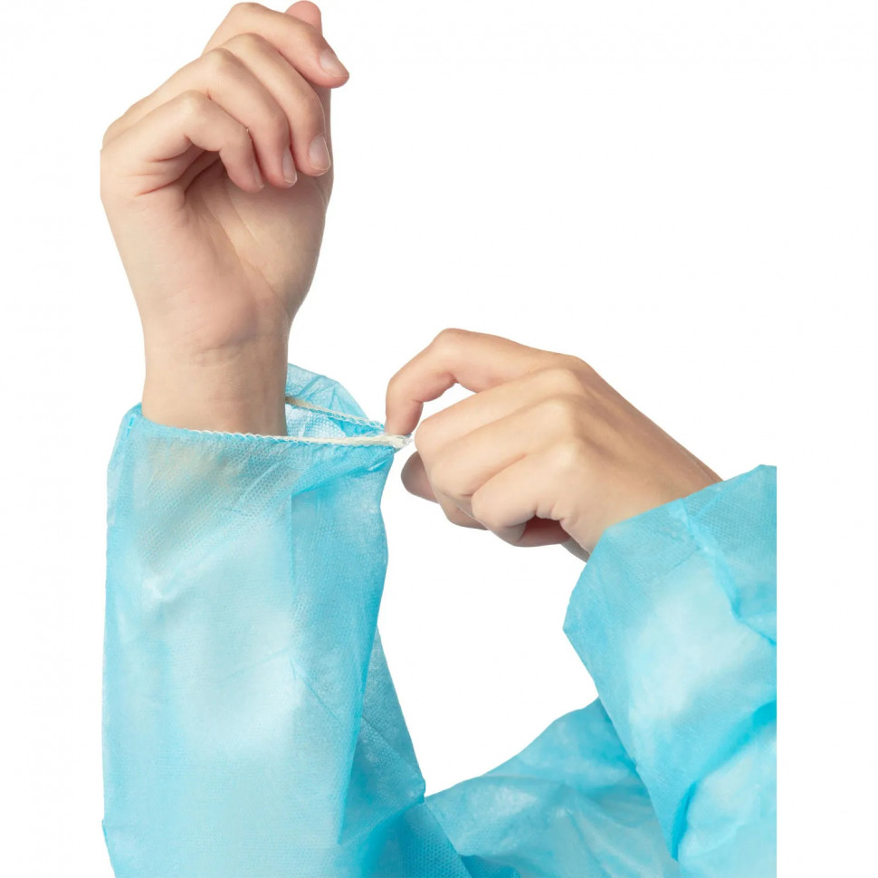 Халат однораз. д/посетителя на кнопках,голубой,XL,6514,1шт/уп,ПС