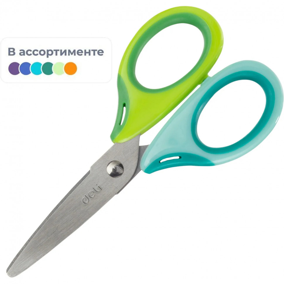 Ножницы детские Deli E6068 Neon 135мм сталь ассорти