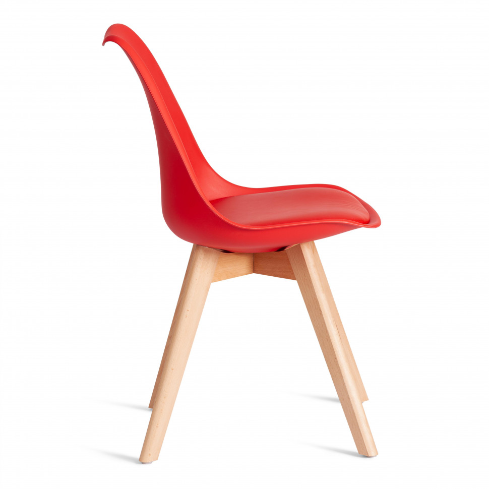 Стул TULIP (mod. 73-1) дерево/пластик/экокожа, 47,5x55x80 см, Красный (Red)