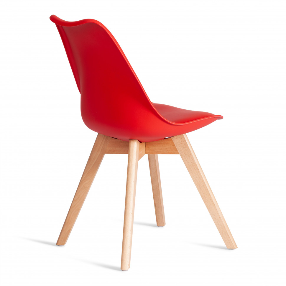 Стул TULIP (mod. 73-1) дерево/пластик/экокожа, 47,5x55x80 см, Красный (Red)