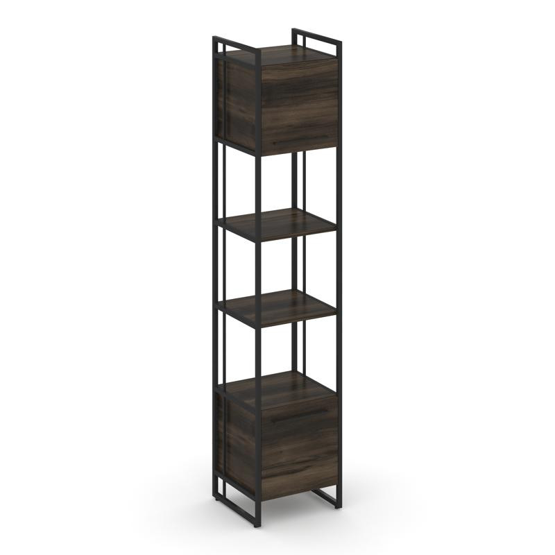 Rift Шкаф 5 ниш узкий RF.SU-54 (U) Дуб Мали/Металл Черный/Черный Ручки 420*396*2010