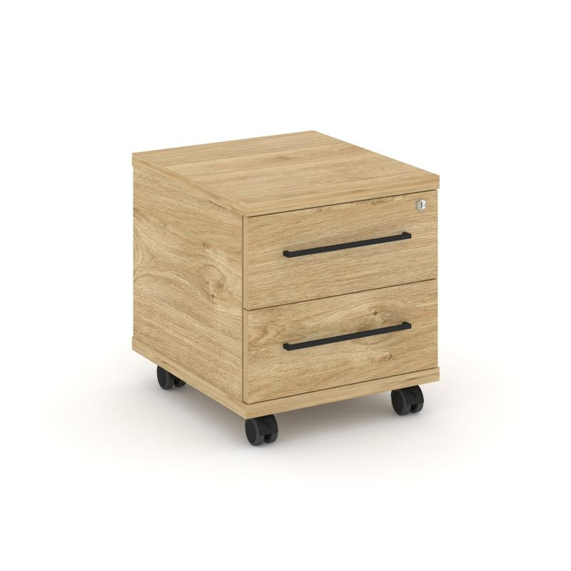 Rift Тумба мобильная усиленная RF.TM-001 Тиквуд Светлый/Черный Ручки 416*460*448