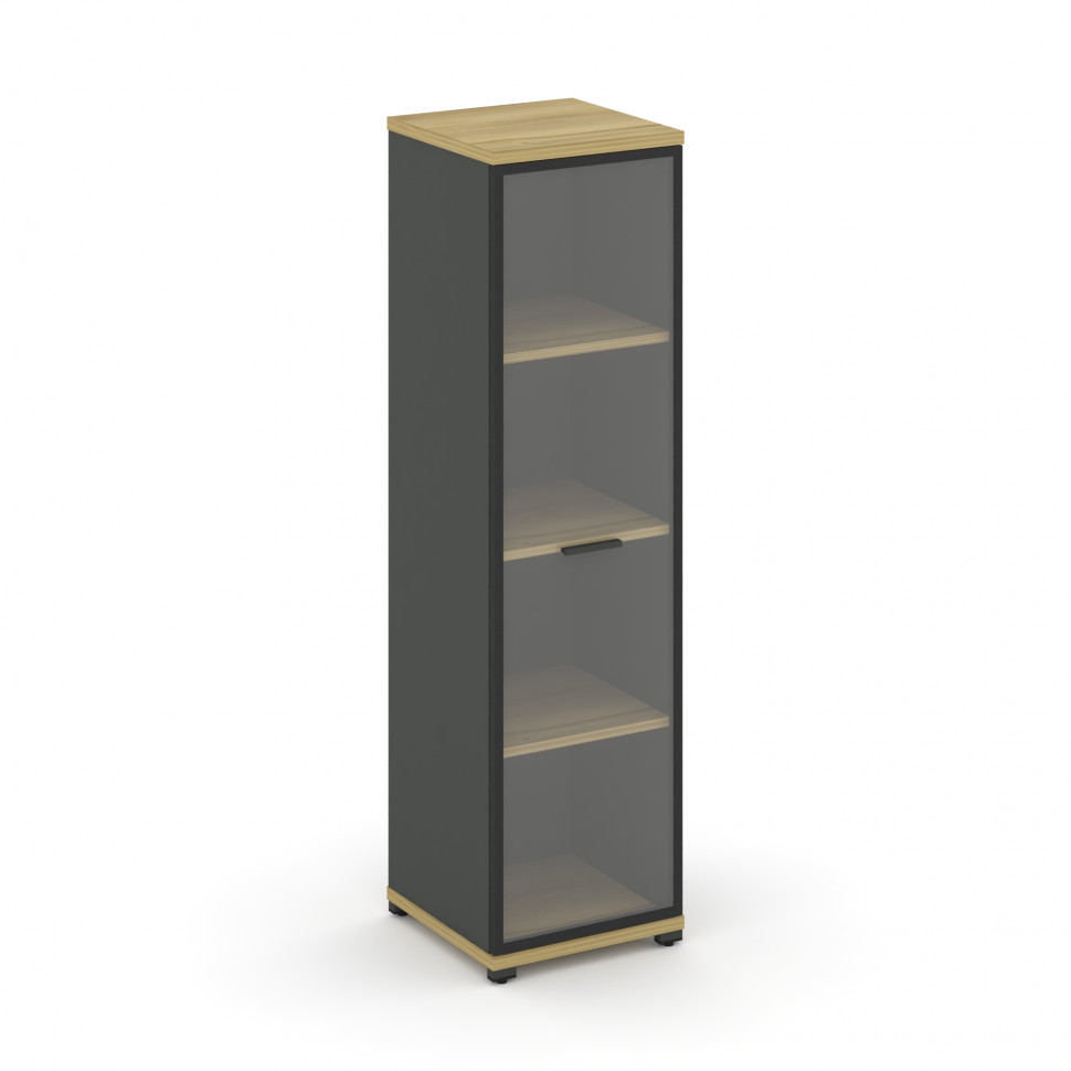Concept Шкаф 1 узкая секция, 4 ниши CN.STU-416 RPB A Дуб Винченцо/Антрацит/Металл Антрацит/Прозрачны