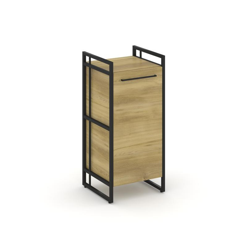 Rift Шкаф 2 ниши узкий RF.SU-21 (L) Дуб Винченцо/Металл Черный/Черный Ручки 420*396*924