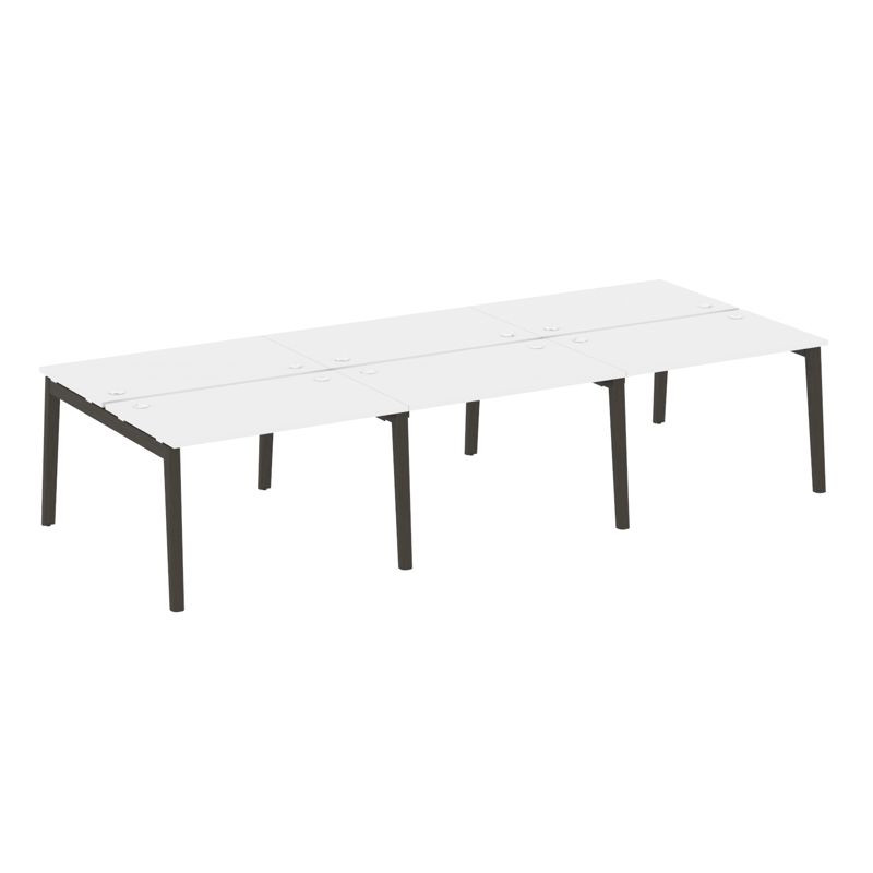 Onix Wood Рабочая станция OW.D.RS-6.2.7 Белый Бриллиант/Дуб Темный/Металл Антрацит 3540*1475*750