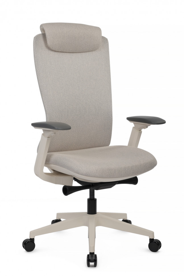 Кресло Gemini EGE-002AW Белый пластик/Светло-бежевый