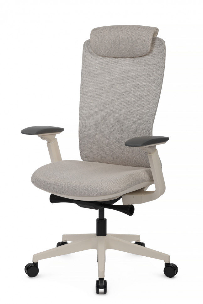 Кресло Gemini EGE-002AW Белый пластик/Светло-бежевый