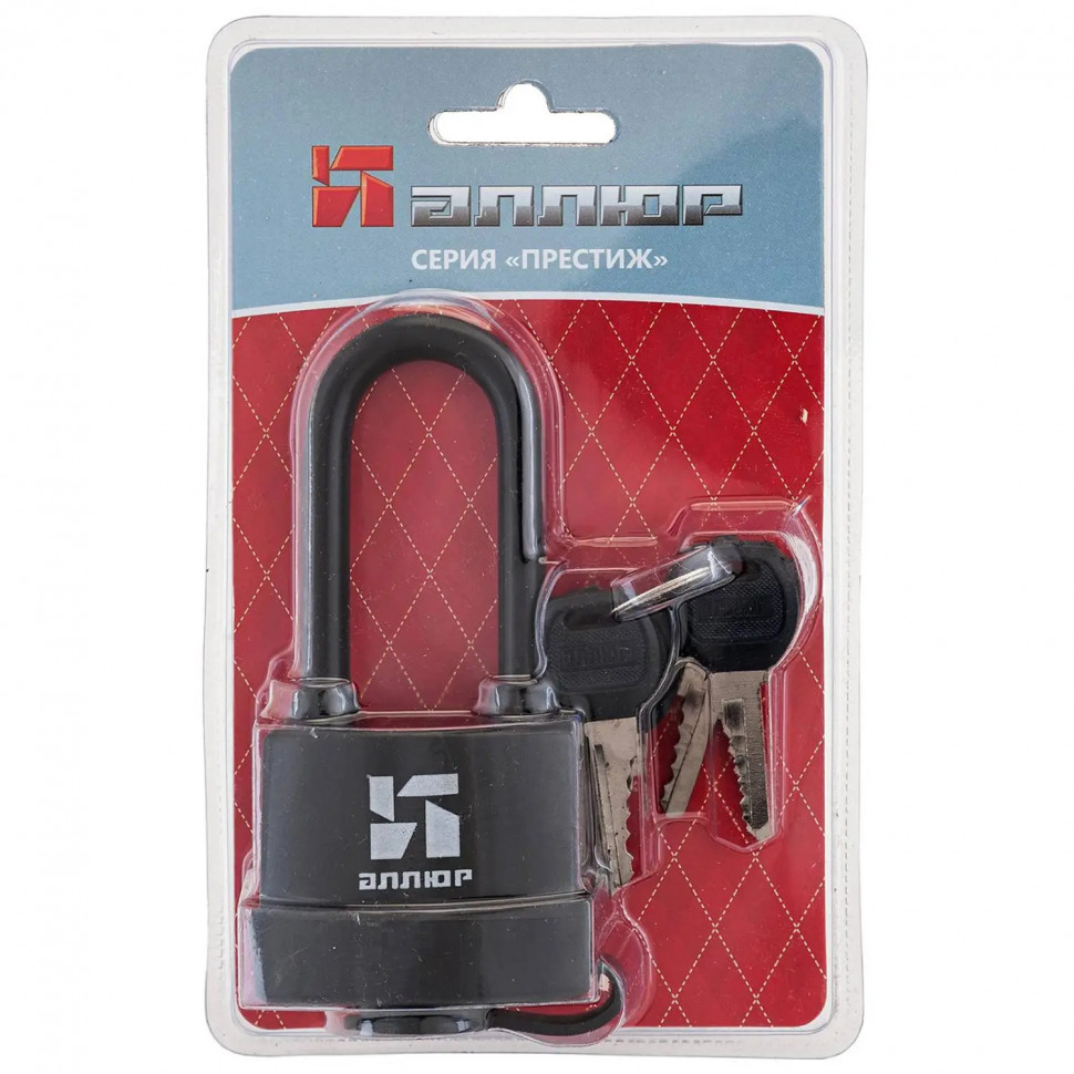 Замок навесной всепог_УЗК Аллюр ВС1Ч-375ПД (58xd=8,4x62,5)чуг.чер(дл.д/6кл)