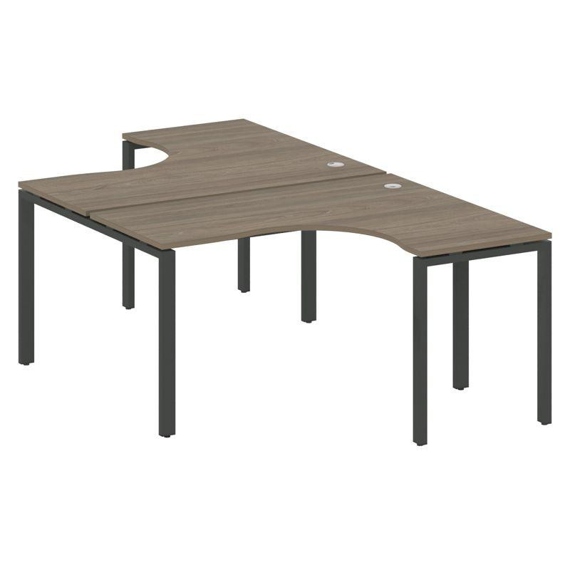 Metal System Рабочая станция криволинейная на П-образном м/к БП.РАС-СА-2.3 Вяз Благородный/Металл Ан