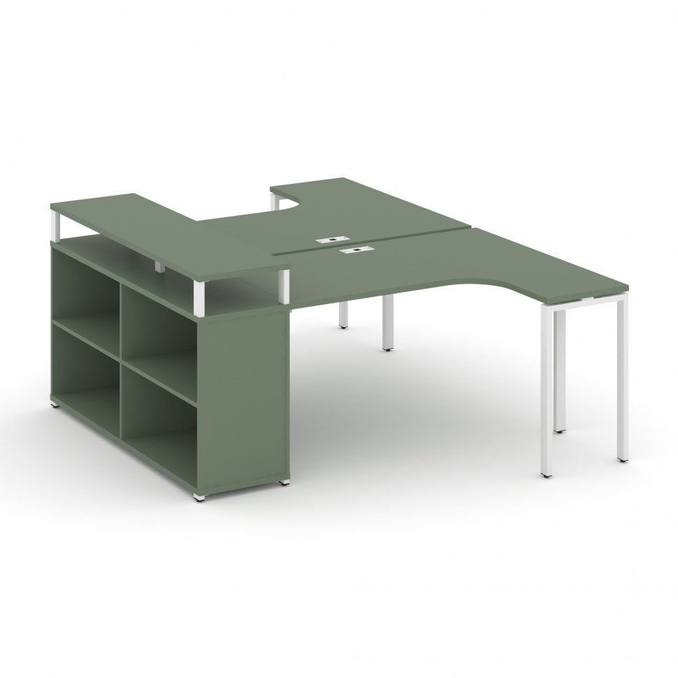 Concept Рабочая станция с опорным стеллажом с верх. горизонтом CN.DSA-204 Кобо/Металл Белый 2000*148 Concept Рабочая станция с опорным стеллажом с верх. горизонтом CN.DSA-204 Кобо/Металл Белый 2000*148