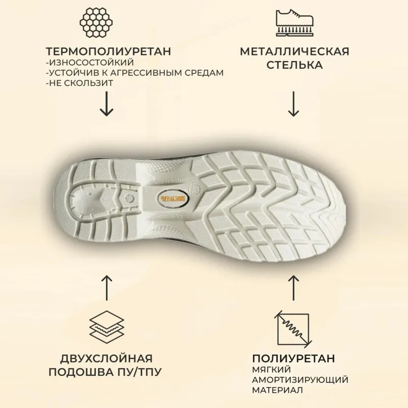 Полуботинки Мистраль ULTRA ПУ/ТПУ с ПП и АС р.45 (119853)
