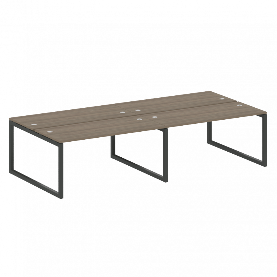 Metal System Quattro Рабочая станция на 4 места на О-образном м/к 50БО.СМ-4.4 Вяз Благородный/Металл