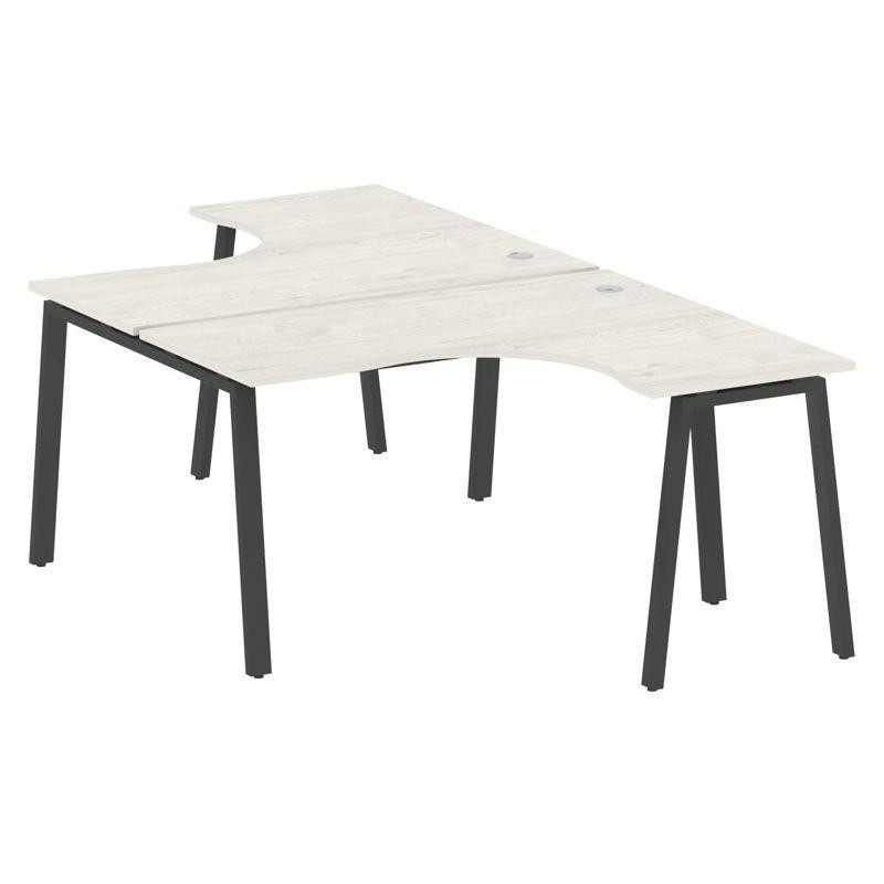 Metal System Рабочая станция криволинейная на А-образном м/к БА.РАС-СА-2.3 Дуб Наварра/Металл Антрац